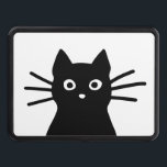 Curious Black Cat Funny Peeking Kitty Hitch Cover<br><div class="desc">Curious peeking cat is watching you. Protect your trailer hitch from damage and debris and make a fun statement with this funny black cat tow hitch cover. 
Visit Jenn’s Doodle World for even more cool receiver hitch covers and auto accessories for animal lovers.</div>
