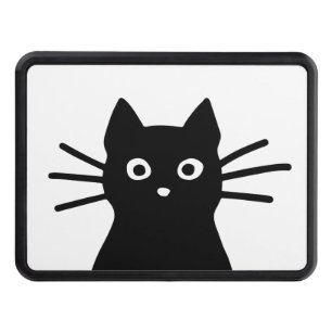 Curious Black Cat Funny Peeking Kitty Hitch Cover