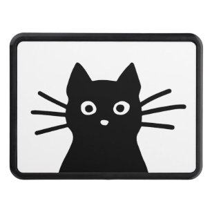 Curious Black Cat Funny Peeking Kitty Hitch Cover