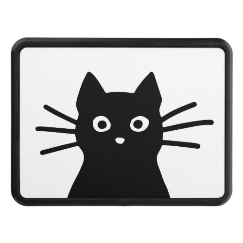 Curious Black Cat Funny Peeking Kitty Hitch Cover