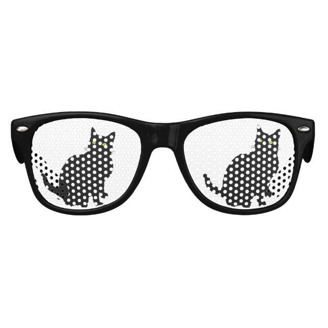 Curious Black Cat Kids Sunglasses (Front)