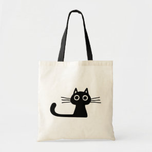 Curious Black Kitty Cat Kitten Fun Animal Art Tote Bag