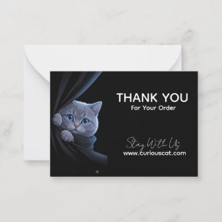 Curious Blue-Eyed Kitten Thank You Note Card