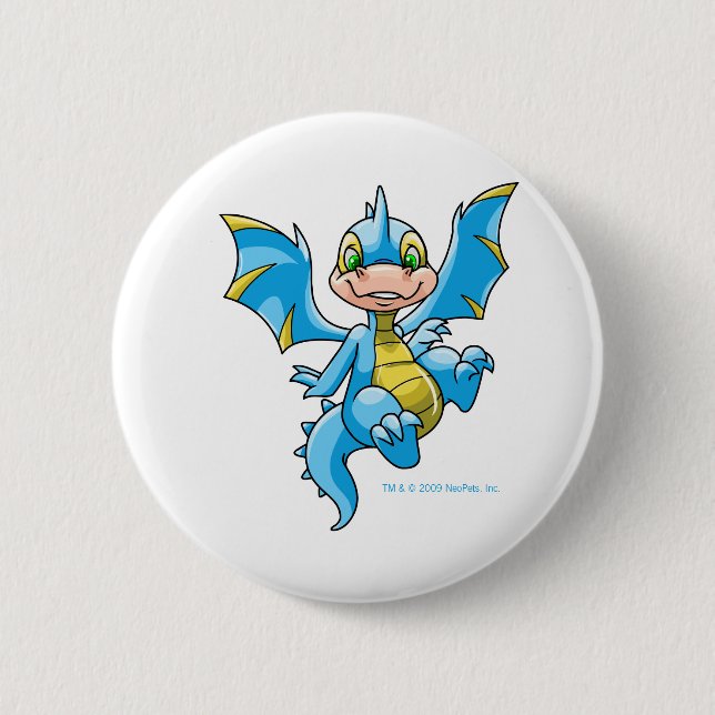 Curious blue Scorchio Pinback Button (Front)