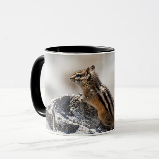 Curious Brown Chipmunk – Alberta Wildlife Mug (Front Left)