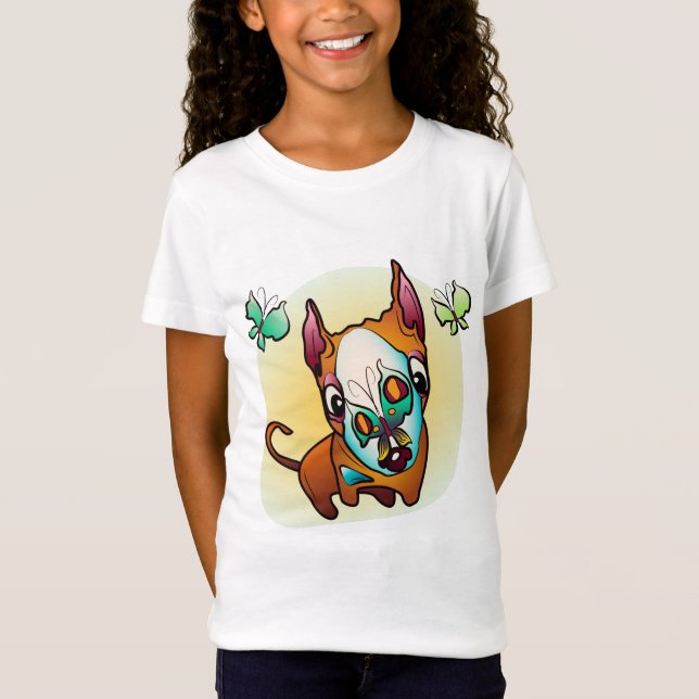 Curious BullTerrier Dog T-Shirt (Front)
