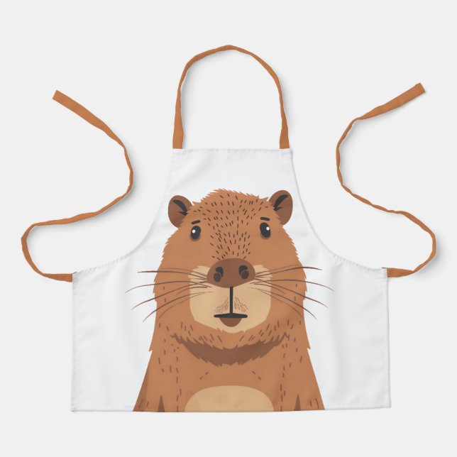 Curious Capybara Portrait Apron (Front)