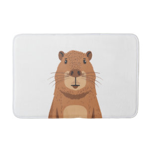 Curious Capybara Portrait Bath Mat