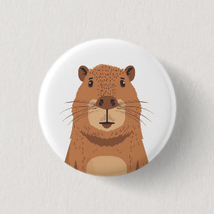 Curious Capybara Portrait Button