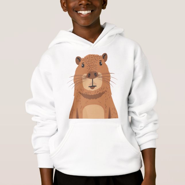 Curious Capybara Portrait Hoodie (Front)