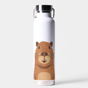 Curious Capybara Portrait Water Bottle
