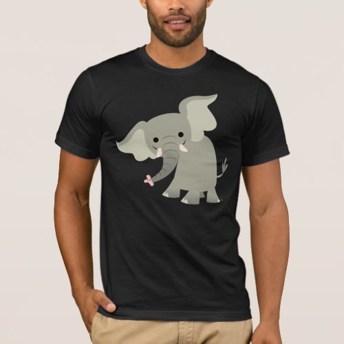 Curious Cartoon Elephant T_Shirt