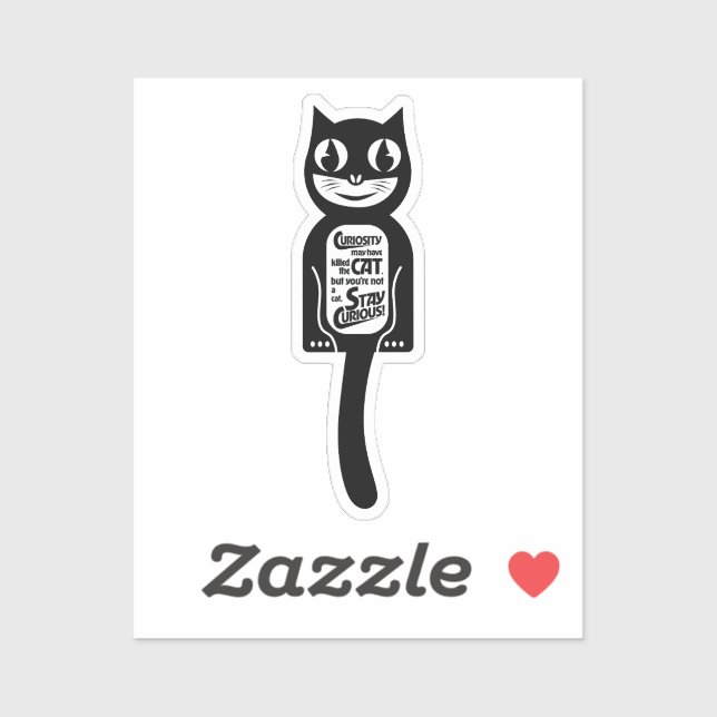 Curious Cat Black Sticker (Sheet)