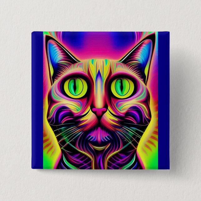curious cat button (Front)