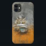 Curious Cat & Coffee Art Mobile Case<br><div class="desc">Showcase your love for art and feline charm with this unique mobile case featuring a dreamy, painterly illustration of a curious cat gazing at a steaming cup of coffee. The soft, textured colors and whimsical design make this case a perfect accessory for cat lovers, coffee enthusiasts, and anyone who appreciates...</div>