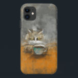Curious Cat & Coffee Art Mobile Case<br><div class="desc">Showcase your love for art and feline charm with this unique mobile case featuring a dreamy, painterly illustration of a curious cat gazing at a steaming cup of coffee. The soft, textured colors and whimsical design make this case a perfect accessory for cat lovers, coffee enthusiasts, and anyone who appreciates...</div>