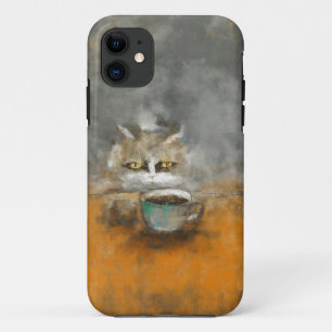 Curious Cat & Coffee Art Mobile Case