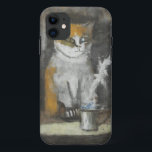 Curious Cat & Coffee Art Mobile Case<br><div class="desc">Showcase your love for art and feline charm with this unique mobile case featuring a dreamy, painterly illustration of a curious cat gazing at a steaming cup of coffee. The soft, textured colors and whimsical design make this case a perfect accessory for cat lovers, coffee enthusiasts, and anyone who appreciates...</div>