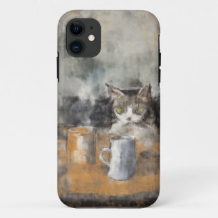 Curious Cat & Coffee Art Mobile Case