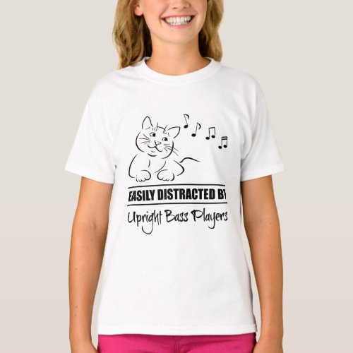 Curious Cat Distracted by Upright Bass Players T_Shirt