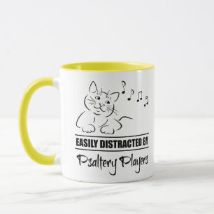 Curious Cat Easily Distracted by Psaltery Players Mug