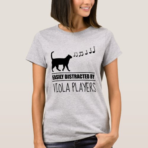 Curious Cat Easily Distracted by Viola Players T_Shirt