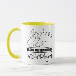 Curious Cat Easily Distracted by Violin Players Mug