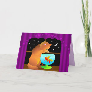 curious cat greeting card