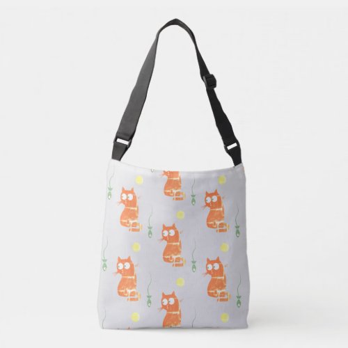 Curious Cat in Two Colors Retro Crossbody Bag