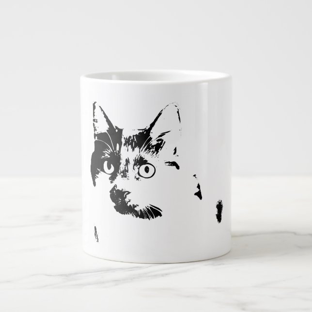 Curious Cat Ink Portrait Mug (Front)