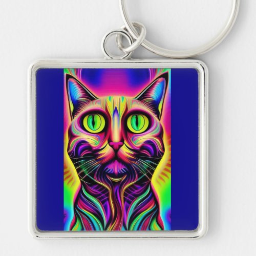 curious cat keychain