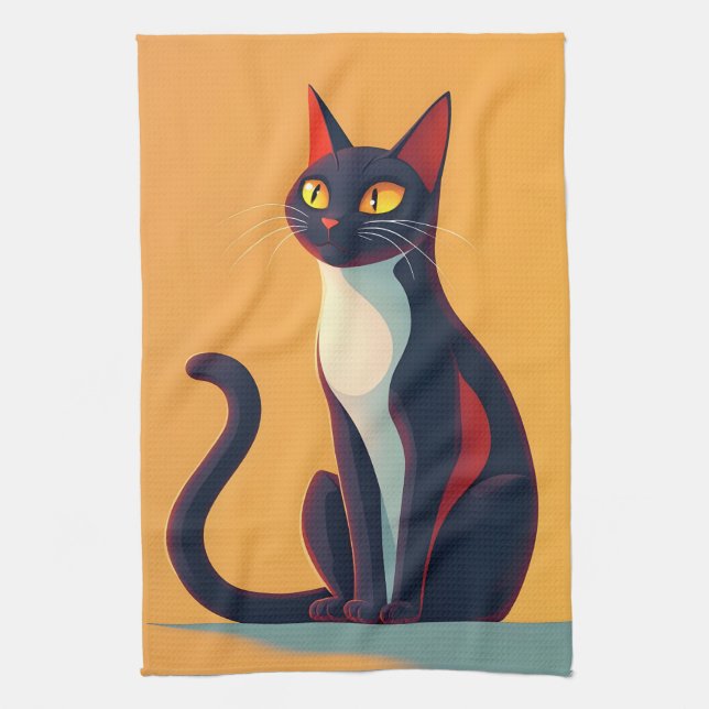 Curious Cat Kitchen Towel (Vertical)