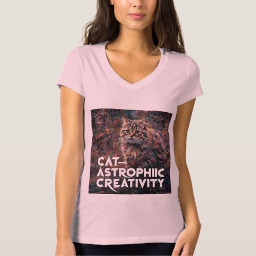  Curious Cat on Modern Art T_Shirt