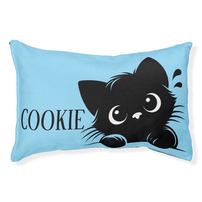 Curious Cat Pesonalized  Pet Bed (Front)