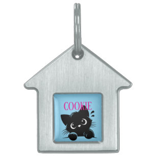 Curious Cat Pesonalized Pet ID Tag
