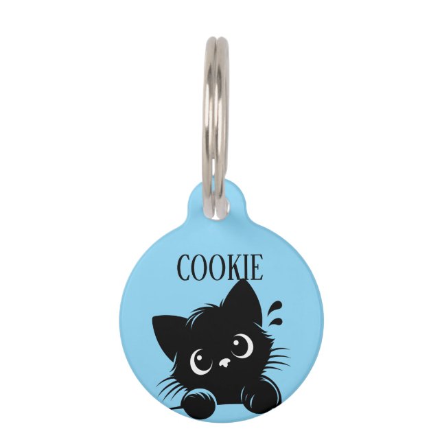 Curious Cat Pesonalized  Pet ID Tag (Front)