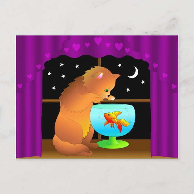 curious cat postcard (Front)