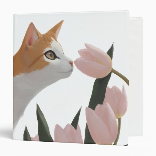 Curious Cat Spring Floral 3 Ring Binder (Front/Inside)