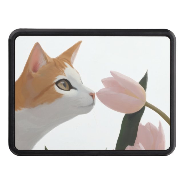 Curious Cat Spring Floral Hitch Cover (Front)