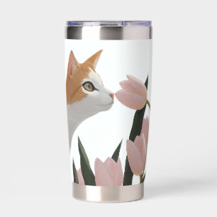 Curious Cat Spring Floral Insulated Tumbler