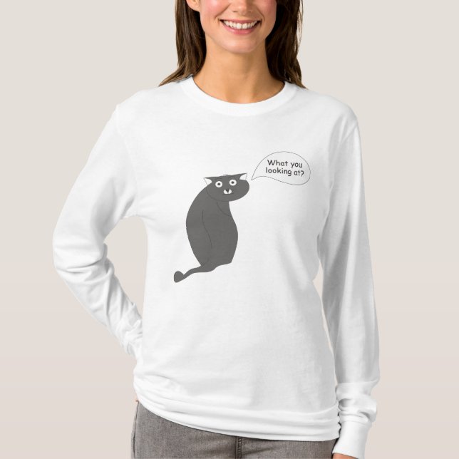 curious cat T-Shirt (Front)