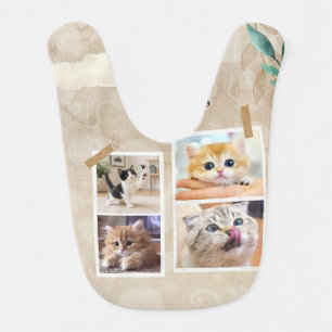 Curious Cats Collage Baby Bib