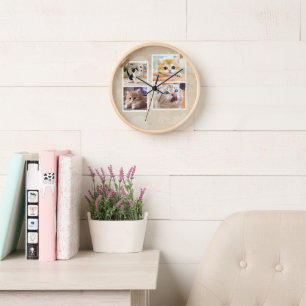 Curious Cats Collage Clock