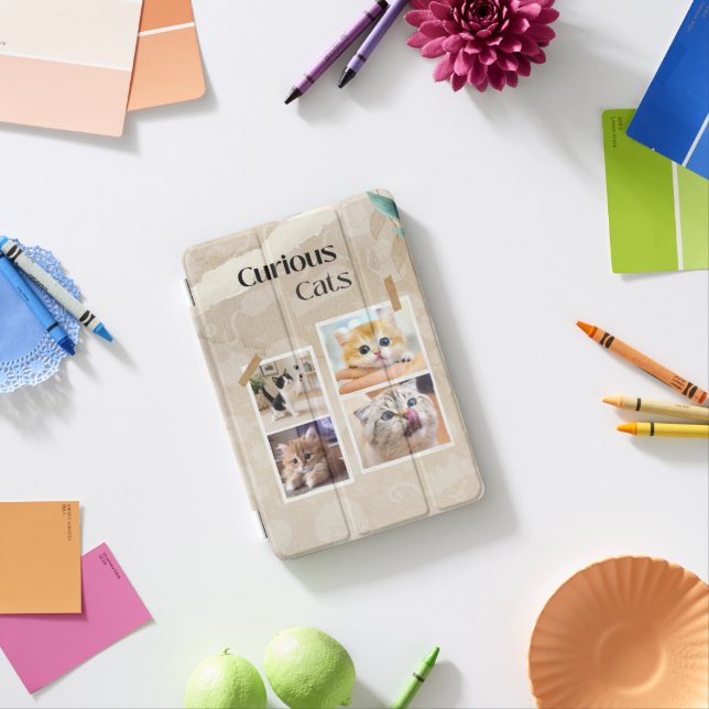 Curious Cats Collage iPad Mini Cover (In Situ)