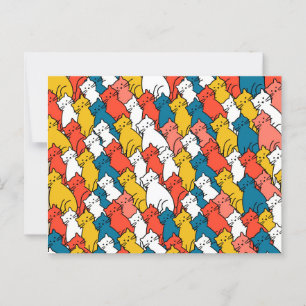 Curious Cats colorful Postcard