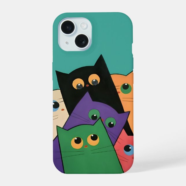 Curious Cats Iphone Case (Back)