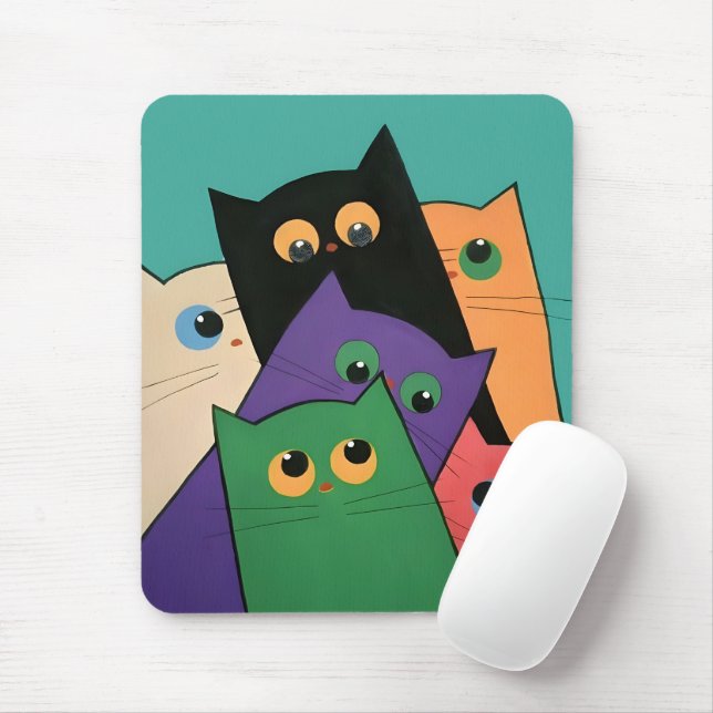 Curious Cats Mouse Pad (With Mouse)