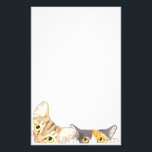 Curious Cats Stationery<br><div class="desc">These tabby and calico felines are wondering what you're up to! Or maybe they spotted a bird, or heard it's time for lunch! These kitties will happily guard your to-do list and make sure you don't forget their salmon treats!</div>
