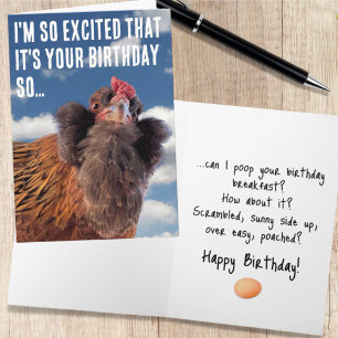 Curious Chicken Head Close-Up Photograph Card
