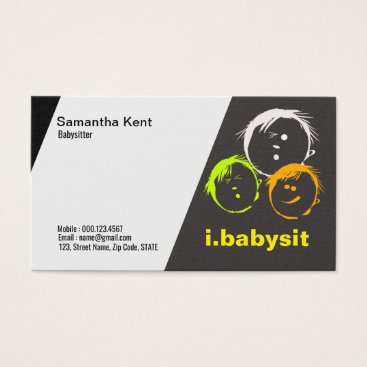 Curious Children Faces Babysitter Business Card Curious Children Faces Babysitter Business Card